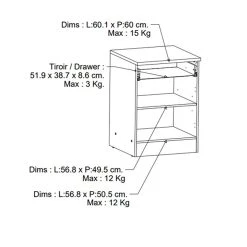 Pegane Meuble De Cuisine Bas Coloris Chêne Kronberg, Noir Mat - Longueur 60 ... -Pegane Shop meuble de cuisine bas coloris chene kronberg noir mat longueur 60 x hauteur 85 x profondeur 60 cm 13796960 38146104 1140x1140
