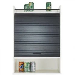 Simmob Meuble De Cuisine Blanc 1 Rideau 3 Niches - Coloris: Noir