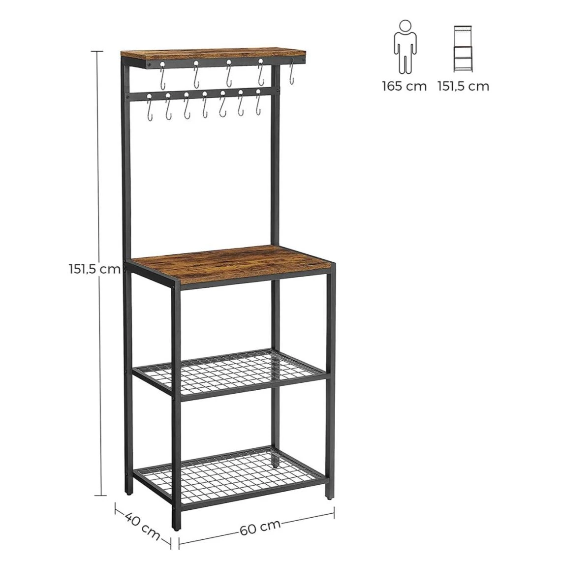 HELLOSHOP26 Meuble De Cuisine étagère De Rangement Support à Micro-ondes Avec P... 2 HELLOSHOP26 Meuble De Cuisine étagère De Rangement Support à Micro-ondes Avec P... – Image 2