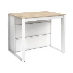 Vente-unique Ilot Central De Cuisine Avec 7 Niches - Blanc Et Naturel - OPOLE -Pegane Shop meuble de cuisine opole 12599452 33784394 1140x1140