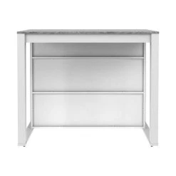 Vente-unique Ilot Central De Cuisine Avec 7 Niches - Blanc Et Béton - OPOLE -Pegane Shop meuble de cuisine opole 12599454 33784406 1140x1140