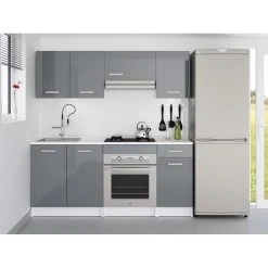 Vente-unique Cuisine Complète TRATTORIA - 180 Cm - 6 éléments De Rangements - Gr...