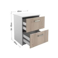 Vente-unique Caissons De Cuisine - 1 Meuble Bas & 1 Meuble Haut - 2 Tiroirs & 1 Por... -Pegane Shop meuble de cuisine trattoria 12153354 32281752 1140x1140