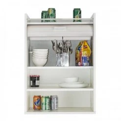 Dansmamaison Meuble De Rangement De Cuisine à Rideau Blanc - KULE - L 54 X L 36 X ... -Pegane Shop meuble de rangement de cuisine a rideau blanc kule l 54 x l 36 x h 77 cm 12150590 32274614 1140x1140