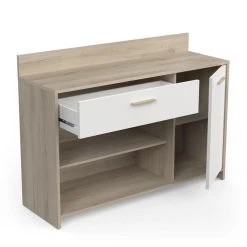 Pegane Meuble De Rangement Pour Cuisine Coloris Chêne Kronberg, Blanc - Long... -Pegane Shop meuble de rangement pour cuisine coloris chene kronberg blanc longueur 123 x hauteur 8940 x profondeur 40 cm 13796976 38146176 1140x1140