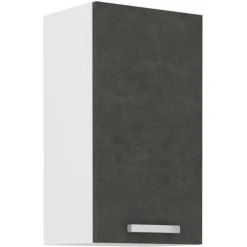 CSTORE Meuble Haut 1 Porte Battante - Gris Mat - L 40 X P 31,6 X 72 Cm - LASS...
