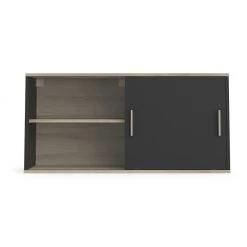 Pegane Meuble Haut Coloris Chêne Kronberg / Noir - Longueur 120 X Profondeur...