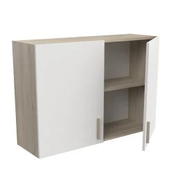 Pegane Meuble Haut De Cuisine 2 Portes Coloris Chêne Kronberg, Blanc - Longu... -Pegane Shop meuble haut de cuisine 2 portes coloris chene kronberg blanc longueur 100 x hauteur 70 x profondeur 30 cm 13796942 38146028 1140x1140