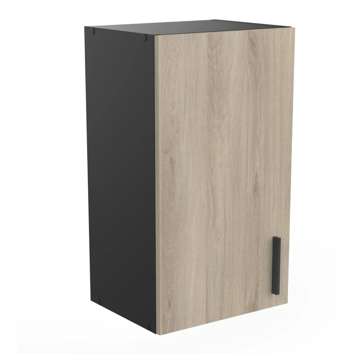 Pegane Meuble Haut De Cuisine Coloris Chêne Kronberg, Noir Mat - Longueur 40... 2 Pegane Meuble Haut De Cuisine Coloris Chêne Kronberg, Noir Mat - Longueur 40... - Image 2