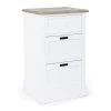 Webmarketpoint Meuble MDF Avec Trois Tiroirs Blanc DOROTEA 47,5x40x H80 Cm