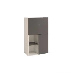 CONCEPT USINE Meuble Multi Fonction 2 Portes Gris - EKO -Pegane Shop meuble multi fonction 2 portes gris eko 10913268 28508992 1140x1140