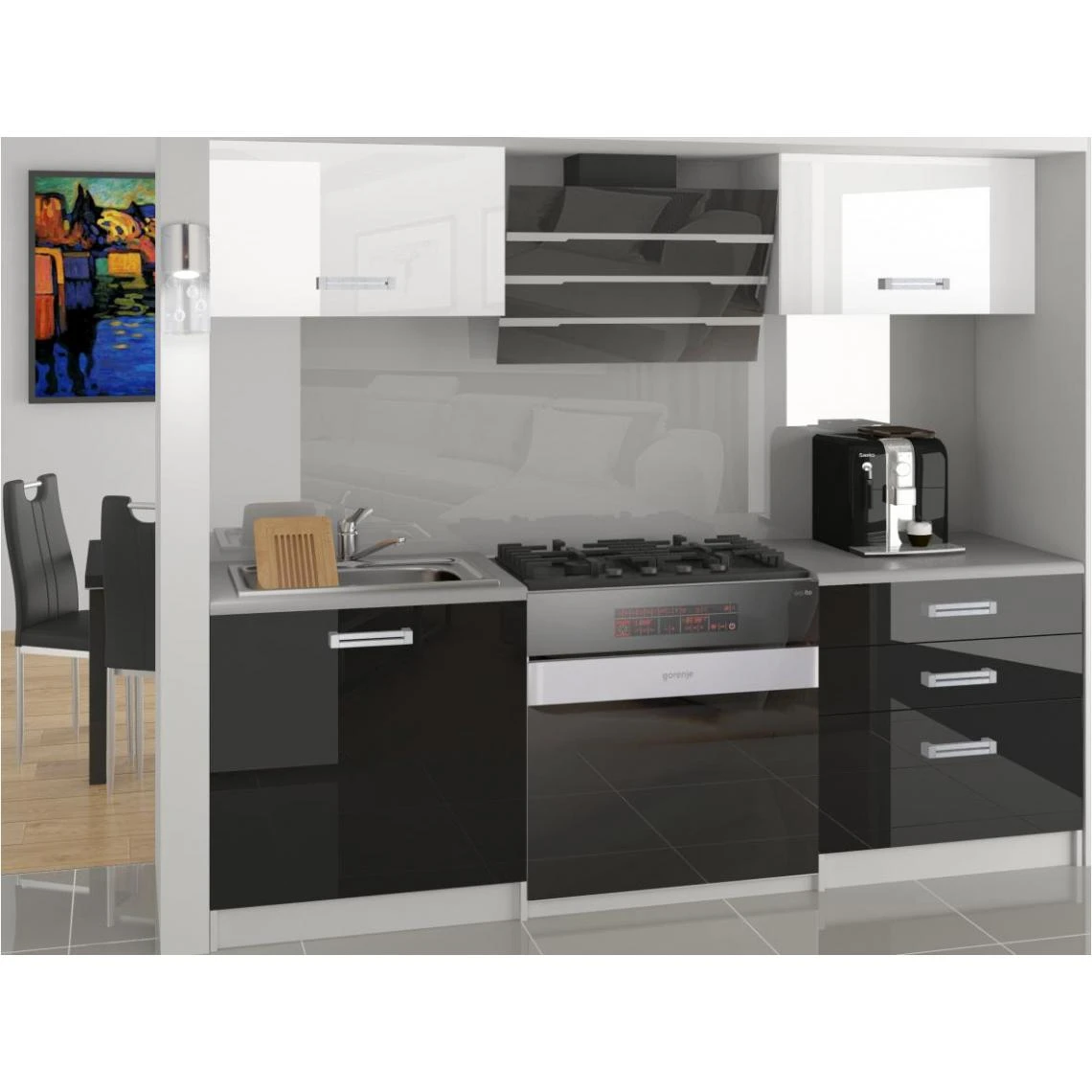 Hucoco MEZZO - Cuisine Complète Modulaire + Linéaire L 120 Cm 4 Pcs - Plan ... 1 Hucoco MEZZO - Cuisine Complète Modulaire + Linéaire L 120 Cm 4 Pcs - Plan ...