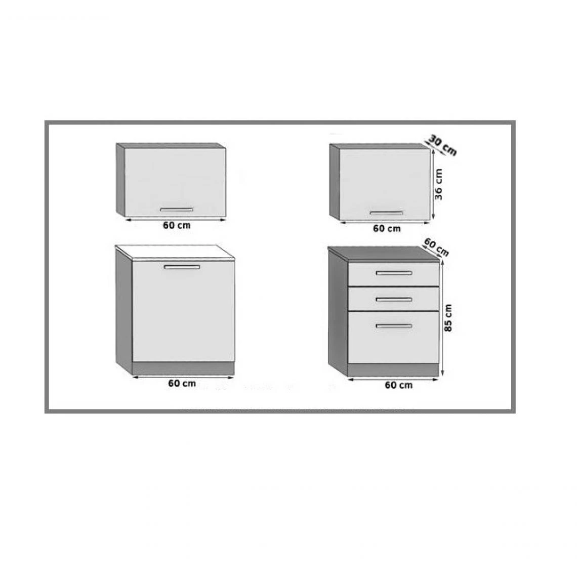 Hucoco MEZZO - Cuisine Complète Modulaire + Linéaire L 120 Cm 4 Pcs - Plan ... 2 Hucoco MEZZO - Cuisine Complète Modulaire + Linéaire L 120 Cm 4 Pcs - Plan ... - Image 2