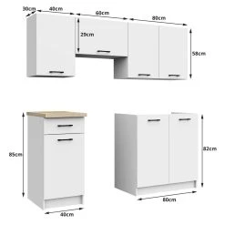 Hucoco NOLA - Cuisine Complète Linéaire + Modulaire 180cm 5 Pcs - Plan De T... -Pegane Shop nola cuisine complete lineaire modulaire 180cm 5 pcs plan de travail inclus ensemble meubles cuisine sonoma 10088992 25944144 1140x1140