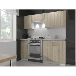Hucoco NOLA - Cuisine Complète Linéaire + Modulaire 180cm 5 Pcs - Plan De T... -Pegane Shop nola cuisine complete lineaire modulaire 180cm 5 pcs plan de travail inclus ensemble meubles cuisine sonoma 10088992 25944146 1140x1140