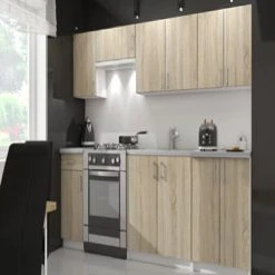 Hucoco NOLA | Cuisine Complète Linéaire + Modulaire 240cm 7 Pcs | Plan De T... -Pegane Shop nola cuisine complete lineaire modulaire 240cm 7 pcs plan de travail inclus ensemble meubles cuisine sonoma 9618008 24961280 280 1140x1140