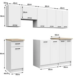 Hucoco NOLA | Cuisine Complète Linéaire + Modulaire 240cm 7 Pcs | Plan De T... -Pegane Shop nola cuisine complete lineaire modulaire 240cm 7 pcs plan de travail inclus ensemble meubles cuisine sonoma 9618008 24961282 282 1140x1140
