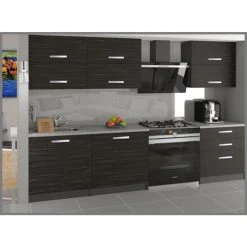 Hucoco NOOK - Cuisine Complète Modulaire Linéaire L 180cm 6 Pcs - Plan De T...