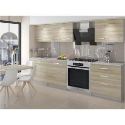Hucoco NOORA - Cuisine Complète Modulaire + Linéaire L 180 Cm 6 Pcs - Plan ...