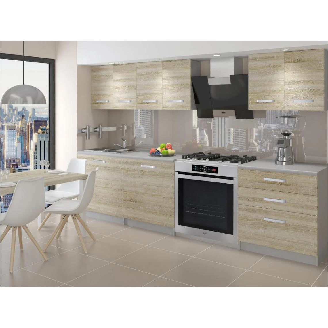 Hucoco NOORA - Cuisine Complète Modulaire + Linéaire L 180 Cm 6 Pcs - Plan ... 1 Hucoco NOORA - Cuisine Complète Modulaire + Linéaire L 180 Cm 6 Pcs - Plan ...