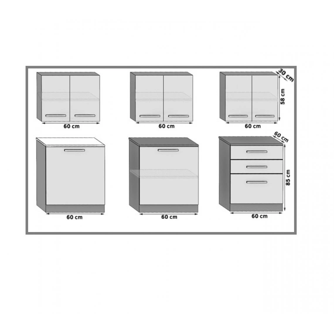 Hucoco NOORA - Cuisine Complète Modulaire + Linéaire L 180 Cm 6 Pcs - Plan ... 2 Hucoco NOORA - Cuisine Complète Modulaire + Linéaire L 180 Cm 6 Pcs - Plan ... - Image 2