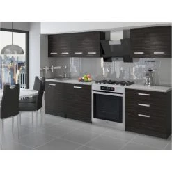 Hucoco NOORA - Cuisine Complète Modulaire + Linéaire L 180cm 6 Pcs - Plan D...