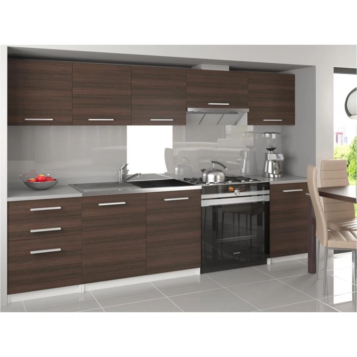 Hucoco NOVIA - Cuisine Complète Modulaire Linéaire 240/180cm 7 Pcs - Plan D... 1 Hucoco NOVIA - Cuisine Complète Modulaire Linéaire 240/180cm 7 Pcs - Plan D...