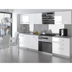 Hucoco OTELLO - Cuisine Complète Modulaire + Linéaire L 180 Cm 6 Pcs - Plan...