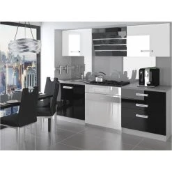 Hucoco OTTAVA - Cuisine Complète Modulaire Linéaire L 120 Cm 4 Pcs - Plan D...