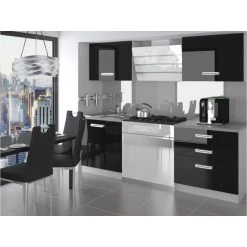 Hucoco OTTAVA - Cuisine Complète Modulaire Linéaire L 120 Cm 4 Pcs - Plan D...