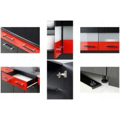 Hucoco PAROS - Cuisine Complète L 2,6 M 8 Pcs + Plan De Travail INCLUS - En... -Pegane Shop paros cuisine complete l 26 m 8 pcs plan de travail inclus ensemble meubles de cuisine lineaires armoires cuisine noirrouge 10511634 27244400 1140x1140