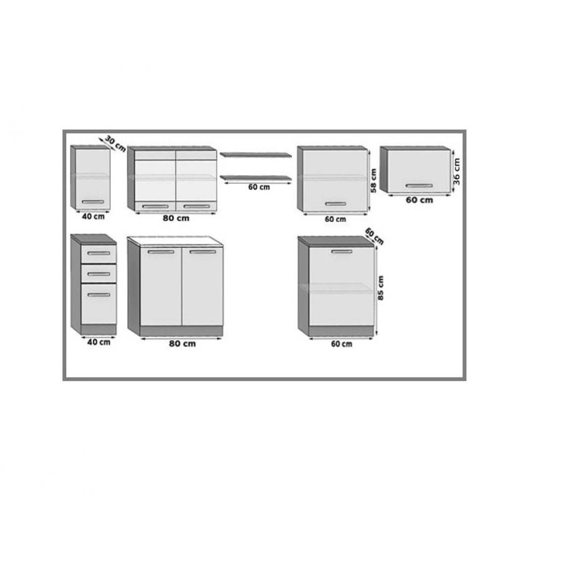 Hucoco PAVANE - Cuisine Complète Modulaire Linéaire L 300/180 Cm 9 Pcs - Pl... 2 Hucoco PAVANE - Cuisine Complète Modulaire Linéaire L 300/180 Cm 9 Pcs - Pl... - Image 2