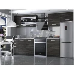 Hucoco PAVANE - Cuisine Complète Modulaire Linéaire L 300/180cm 9 Pcs - Pla...