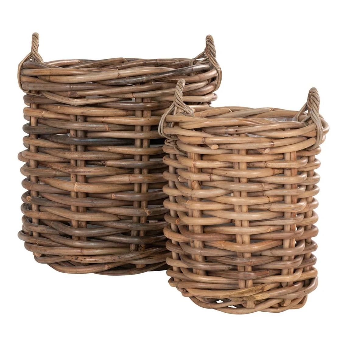 Altobuy PINAS - Lot De 2 Panières En Rotin Naturel Avec Anses 1 Altobuy PINAS - Lot De 2 Panières En Rotin Naturel Avec Anses