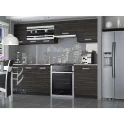 Hucoco POLLEY - Cuisine Complète Modulaire Linéaire L 240/180 Cm 7 Pcs - Pl...