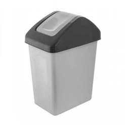 Poubelle 10l Avec Couvercle à Charnière BranQ Grise, Poubelle A Dech...