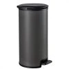 BUT Poubelle 30L Aspect Brossé SLIM Noir