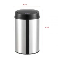 Poubelle à Capteur Acier Inox 30 Litres Argenté [en.casa] -Pegane Shop poubelle a capteur acier inox 30 litres argente encasa 11325228 29596668 1140x1140