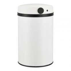Poubelle à Capteur Acier Inox 30 Litres Blanc [en.casa] -Pegane Shop poubelle a capteur acier inox 30 litres blanc encasa 11325226 29596662 1140x1140