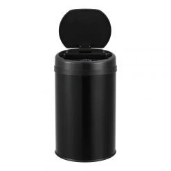 Poubelle à Capteur Acier Inox 30 Litres Noir [en.casa] -Pegane Shop poubelle a capteur acier inox 30 litres noir encasa 11325832 29597878 1140x1140
