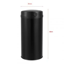 Poubelle à Capteur Acier Inox 42 Litres Noir [en.casa] -Pegane Shop poubelle a capteur acier inox 42 litres noir encasa 11325230 29596678 1140x1140
