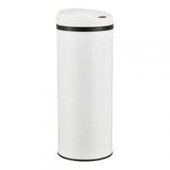 Poubelle à Capteur Acier Inox 47 Litres Blanc [en.casa]