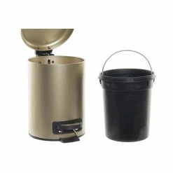 Poubelle à Pédale DKD Home Decor Doré Métal Polypropylène (PP) (1... -Pegane Shop poubelle a pedale dkd home decor dore metal polypropylene pp 17 x 17 x 24 cm 3l 13451982 36802774 1140x1140