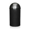 Hjh OFFICE Poubelle à Poussoir / Poubelle Automatique PUSH 50L Satin Noir Hjh OF...