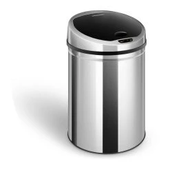HELLOSHOP26 Poubelle Automatique Cuisine 30 Litres Ronde Avec Récipient Intérieu...