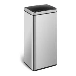 HELLOSHOP26 Poubelle Automatique Cuisine Double 80 Litres Rectangulaire Acier Inox...