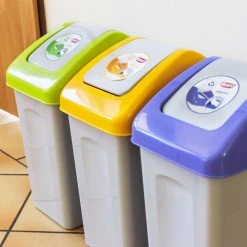 Poubelle Avec Couvercle Basculant Bleu/ Gris Branq 10 L -Pegane Shop poubelle avec couvercle basculant bleu gris branq 10 l 12041570 31915474 1140x1140