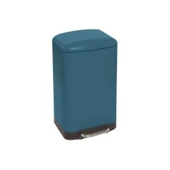 JJA Poubelle Carrée En Métal 30L Bleu
