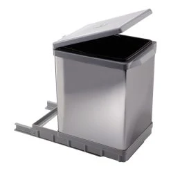 Elletipi Poubelle Coulissante - 18 L - Décor : Inox / Gris - Matériau : Acier...