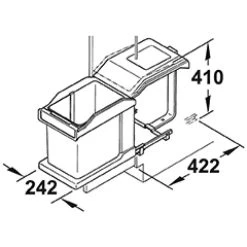 HAILO Poubelle Coulissante - 20 L - Nombre De Seaux : 1 - Décor : Gris - Co... -Pegane Shop poubelle coulissante 20 l nombre de seaux 1 decor gris contenance 20 l pour caisson de largeur 300 mm hauteur 380 mm profondeur 422 mm largeur 242 mm amortisseur san 12256304 32607076 1140x1140